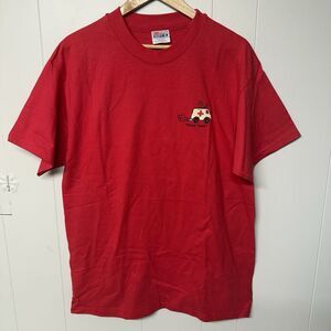 Vintage Hanes Beefy T Ambulance BULA Team Graphic Double Sided Red Men L EUC